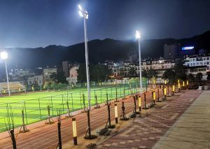 Proyecto de iluminacion realizado en el estadio de fútbol Xingping forest Park, en Xingping, China