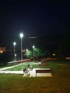 Proyecto de iluminacion realizado en un parque de Portugalete, Bizkaia