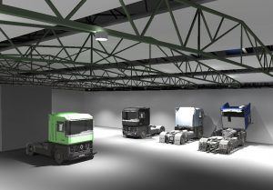 Proyecto de iluminacion realizado en las instalaciones de la empresa Renault Trucks, en Santa Cruz de Bezana, Cantabria