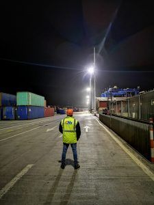 Proyecto de iluminación en el sector portuario en la empresa CSP Torres Spain, en el puerto de Bilbao, Bizkaia.