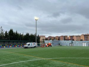 Proyecto de iluminacion realizado en las instalaciones del campo de fútbol Rivas, en Portugalete, Bizkaia.