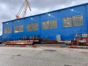 Proyecto de iluminación realizado en las instalaciones de la empresa Astilleros Astander, en Astillero, Cantabria.