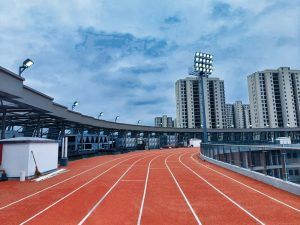 Proyecto de iluminacion realizado en el Centro de deportes acuáticos Jinhua, en la provincia de Zhejiang, China.