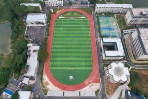 Proyecto de iluminación profesional del campo de fútbol al aire libre del Instituto de Finanzas de Hunan, Changsha, China.