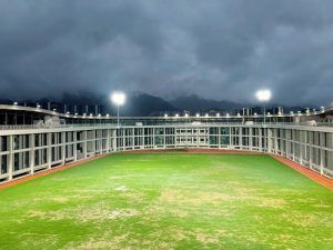 Proyecto de iluminacion realizado en las instalaciones del centro de deportes acuaticos de Jinhua, en Zhejiang, China.