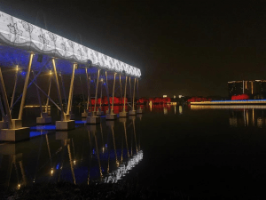 proyecto de iluminacion realizado en el parque ecológico del lago Yuanxiang, en Yangzhou.